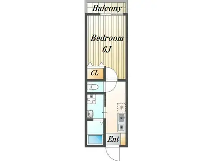 メゾンミユキⅠ(1K/1階)の間取り写真