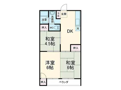 ナカシマビル(3DK/3階)の間取り写真