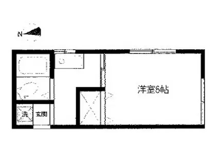 第二エムハウス(1K/1階)の間取り写真