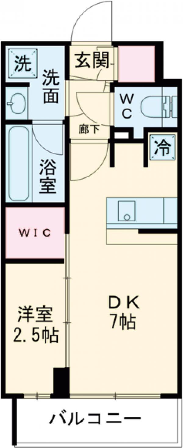 アジールコート豪徳寺(1DK/4階)の間取り写真