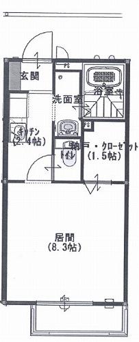 REVEUR(1K/1階)の間取り写真