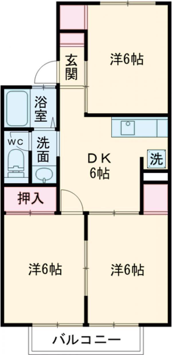 コーポ阿部A(3DK/2階)の間取り写真