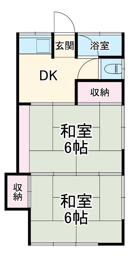蒲郡市形原町川原長屋(2DK/1階)の間取り写真