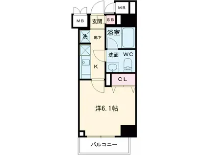 ライジングプレイス綾瀬二番館(1K/2階)の間取り写真