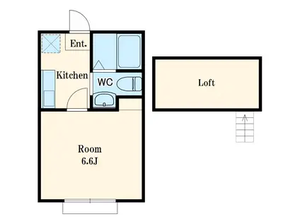ハーミットクラブハウス大船Ⅱ(1K/2階)の間取り写真