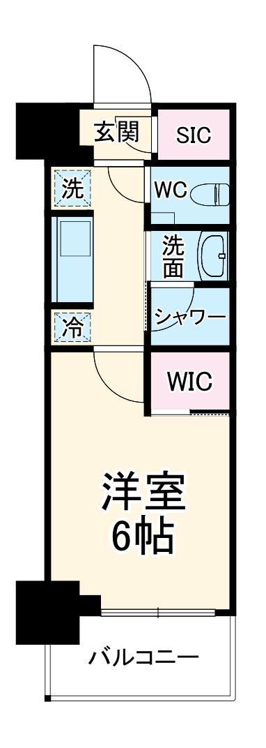グレーシアフィット横浜(1K/7階)の間取り写真