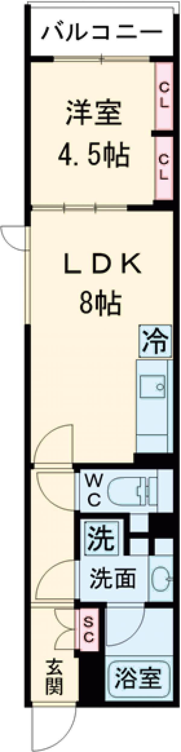 スタイリオ桜新町(1LDK/3階)の間取り写真
