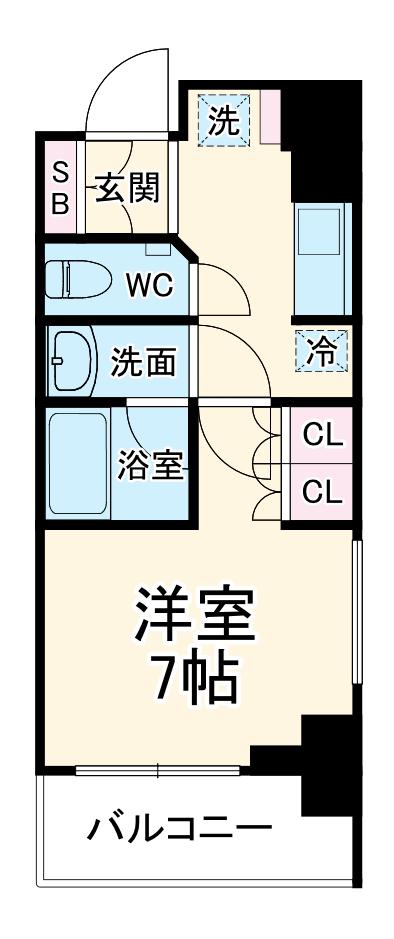 グレーシアフィット横浜(1K/8階)の間取り写真