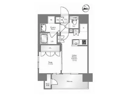 クレアホームズフラン東京三ノ輪Ⅱ(1LDK/10階)の間取り写真