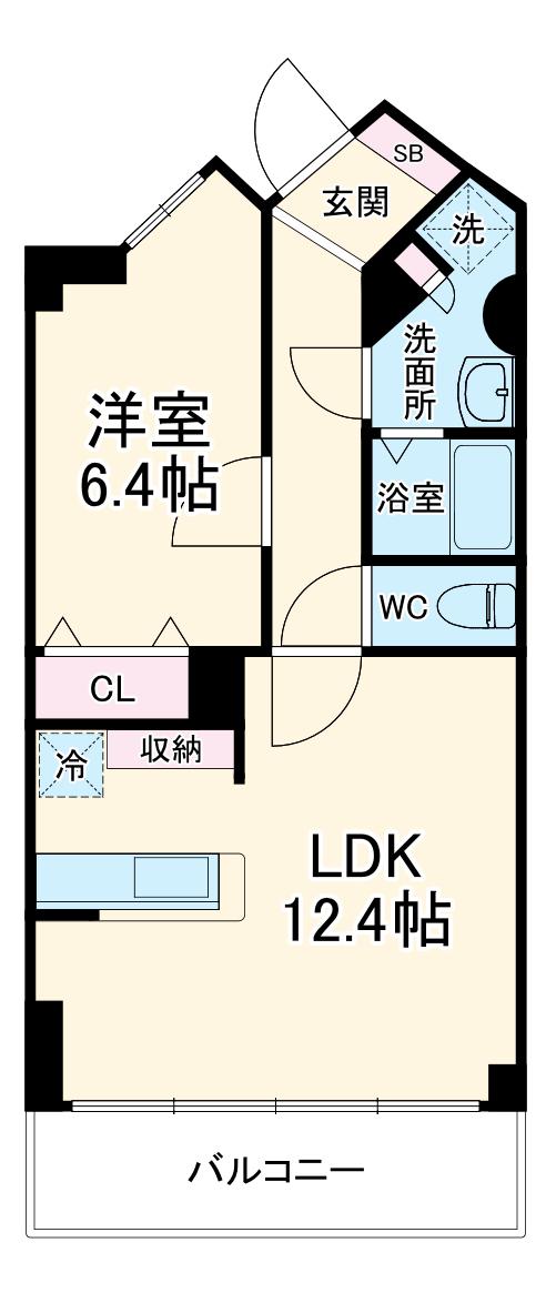 ワコーレ鎌ケ谷Ⅱ(1LDK/2階)の間取り写真