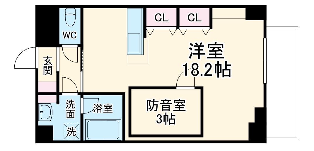 セントフィオーレ松葉(ワンルーム/8階)の間取り写真