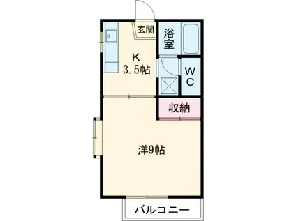 カーサフローラー(1K/2階)の間取り写真