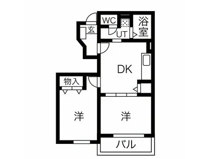 サンロード(2DK/1階)の間取り写真