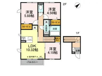 ラフィネ(3LDK/2階)の間取り写真