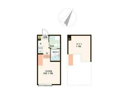 細田三丁目アパート(ワンルーム/1階)の間取り写真