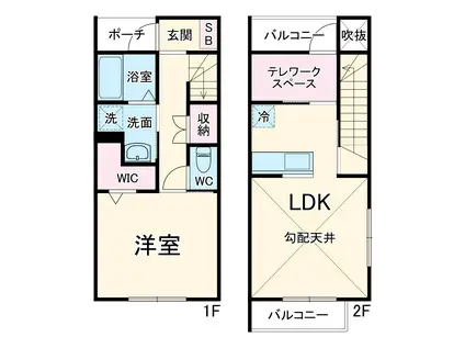 グリーンガーデン湘南Ⅱ(1SLDK)の間取り写真