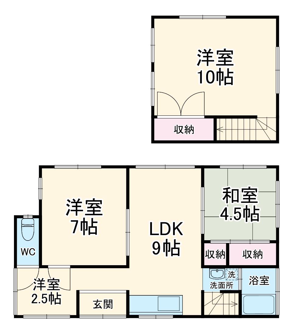 京浜東北・根岸線 本郷台駅 徒歩18分 2階建 築67年(4SDK)の間取り写真
