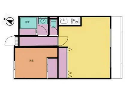 リグランド千歳烏山(1LDK/5階)の間取り写真