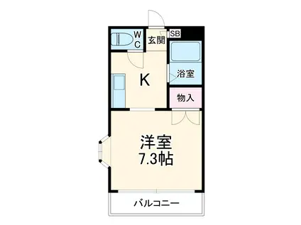 高根台レインボーハイツ(1K/1階)の間取り写真