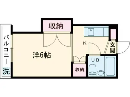 第3フジコーポ(1K/2階)の間取り写真