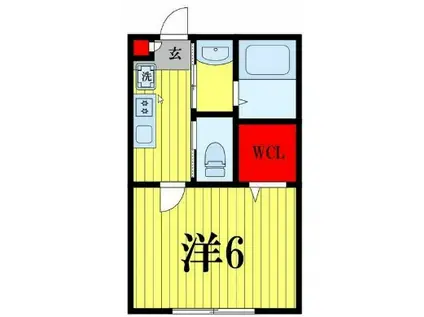 ウエストビレッジ実籾(1K/1階)の間取り写真