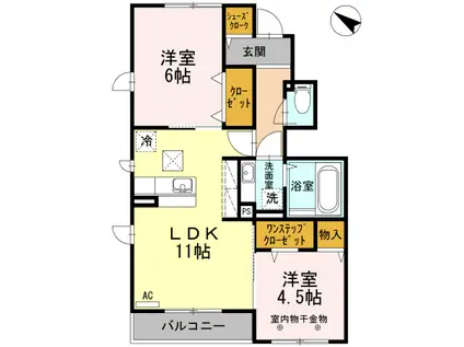 サヌール レギャン ヌサドゥア サヌール(2LDK/1階)の間取り写真
