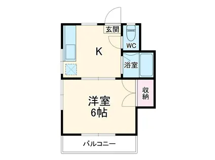 アイエスハウス(1K/2階)の間取り写真