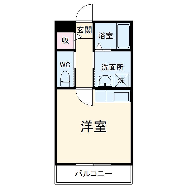 スペリア藤ヶ丘(ワンルーム/2階)の間取り写真