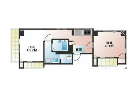 池田ビル(1LDK/5階)の間取り写真