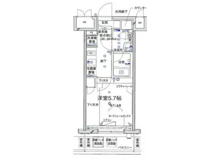 ライジングプレイス堀切(1K/5階)の間取り写真