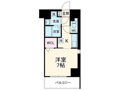 プレイズシード車道(1K/2階)の間取り写真