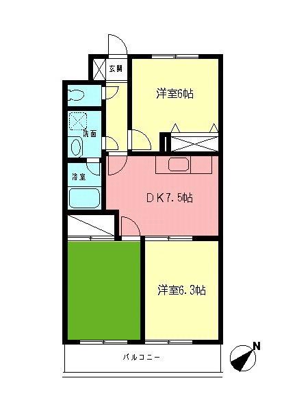 コンフォートソシア(3DK/2階)の間取り写真