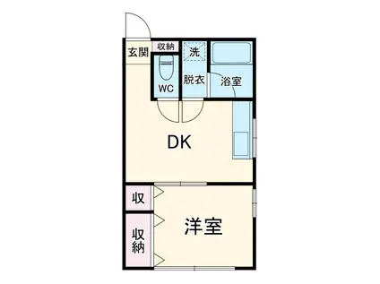 コーポダイカン(1DK/3階)の間取り写真