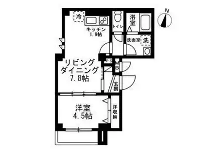 アベニュール柏木(1LDK/1階)の間取り写真