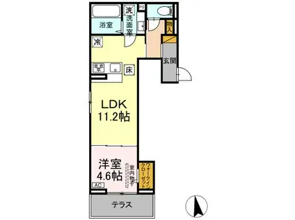 D-セアリス黒砂(1LDK/1階)の間取り写真