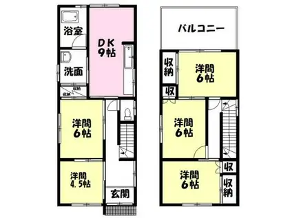 東海道本線 焼津駅 徒歩26分 1階建 築49年(5DK)の間取り写真