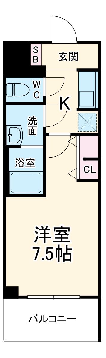 S-RESIDENCE四日市駅前COULEUR(1K/10階)の間取り写真