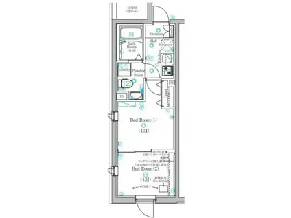 MIND上池台(2K/4階)の間取り写真