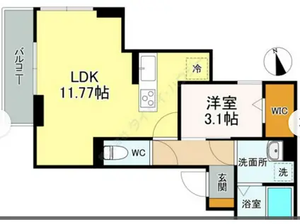 ヴェール新千葉(1LDK/2階)の間取り写真