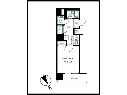 シンシア西早稲田(1K/7階)の間取り写真