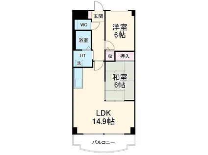 サプリーム東新(2LDK/3階)の間取り写真