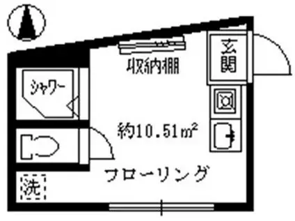 グレースメイク(ワンルーム/1階)の間取り写真