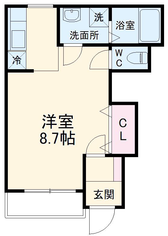 ラフォンテ(1K/1階)の間取り写真