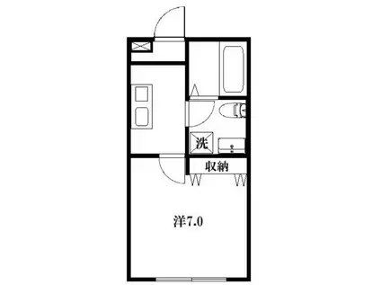 COMODO上尾本町(1K/1階)の間取り写真