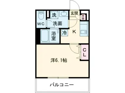 リブリ・緑の丘(1K/2階)の間取り写真