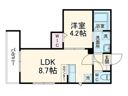流山市南流山8丁目Ⅲ(1LDK/2階)の間取り写真