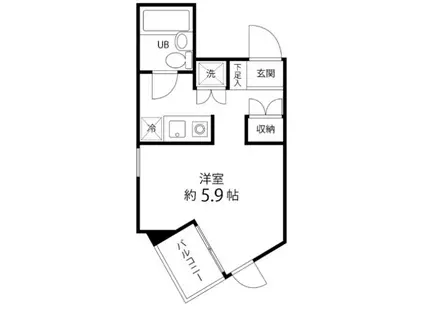 ドミトリー原町田(ワンルーム/5階)の間取り写真