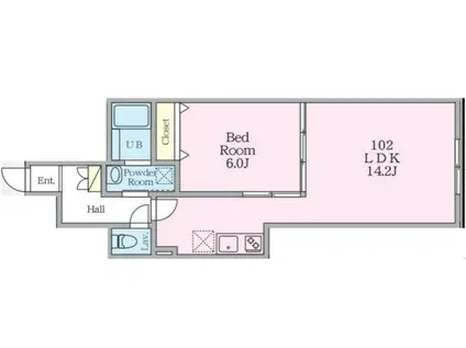 ミハス中野Ⅱ(1LDK/1階)の間取り写真