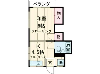 メゾンジュネス(1K/1階)の間取り写真