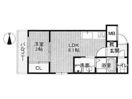 アドバンスコート四条堀川(1LDK/2階)の間取り写真
